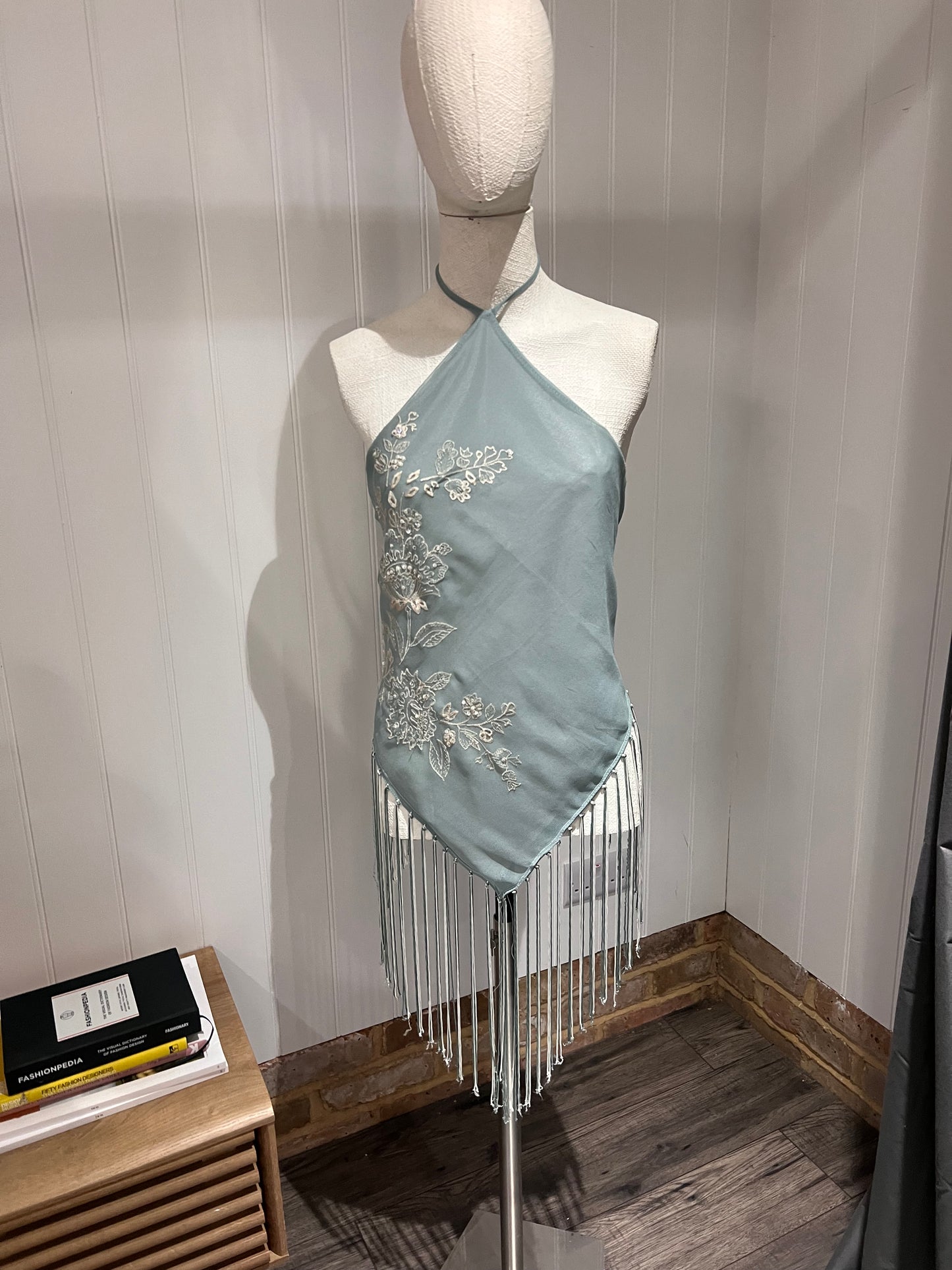 ‘Silver Springs’ Up-cycled Halter Top