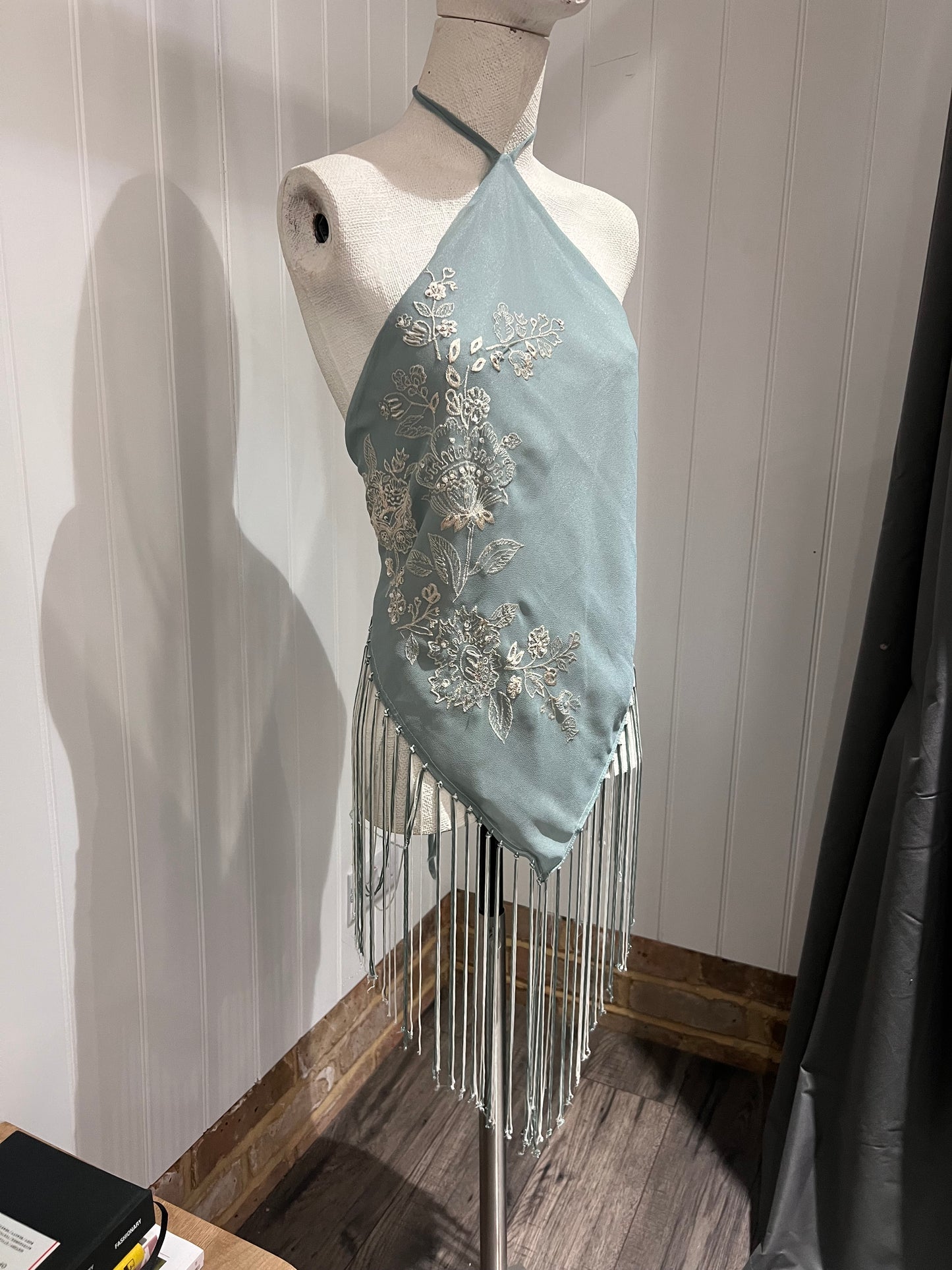 ‘Silver Springs’ Up-cycled Halter Top