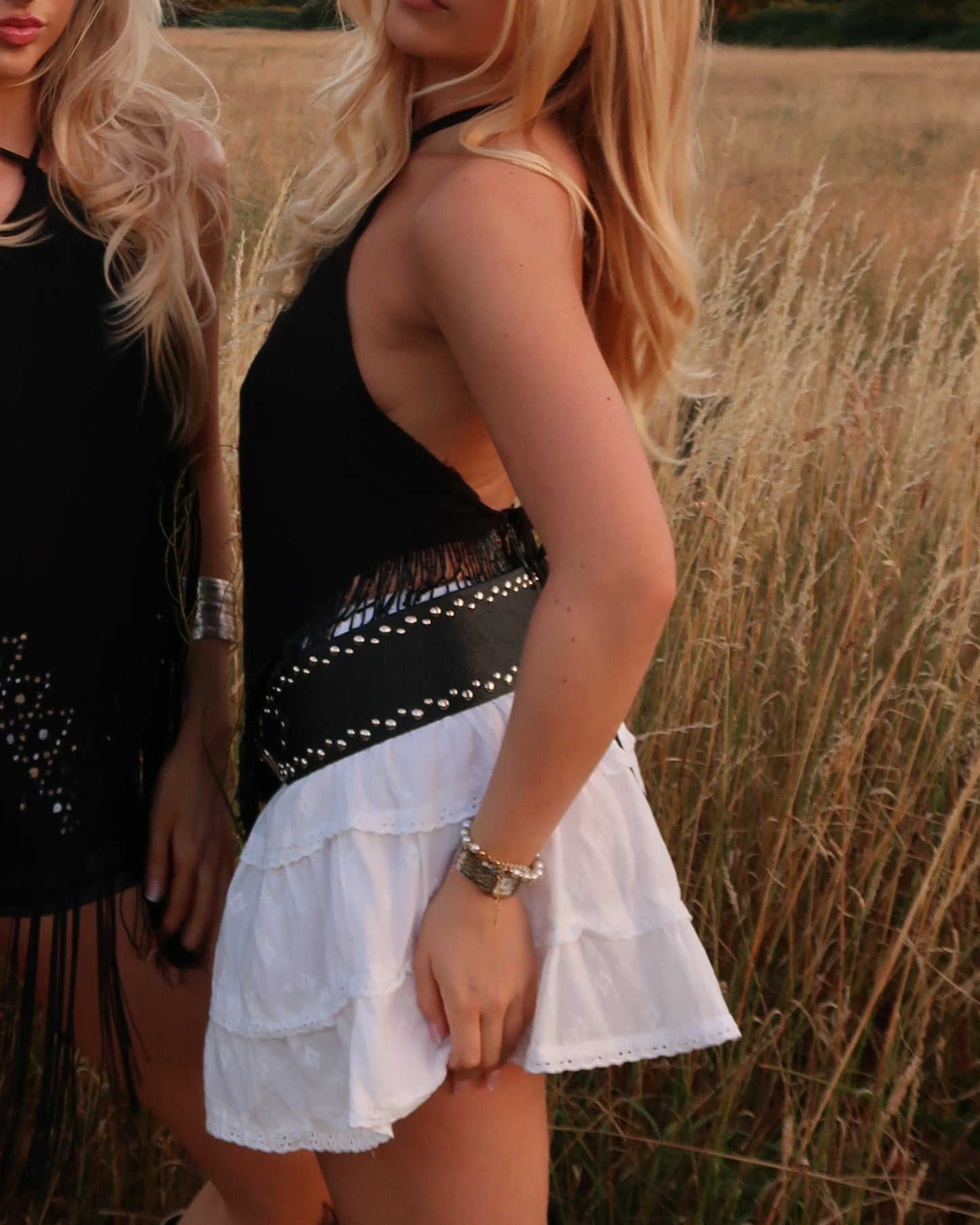 'Paint It Black' Up-cycled Halter Top
