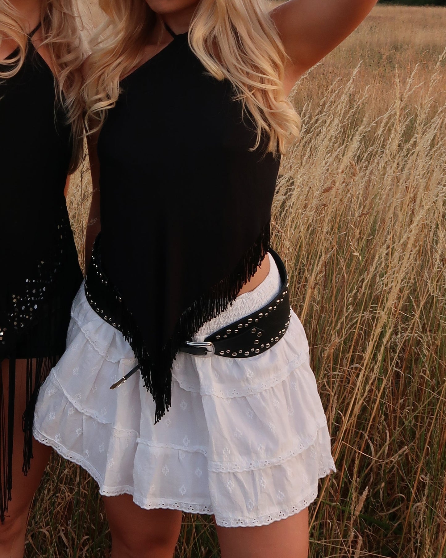 'Paint It Black' Up-cycled Halter Top
