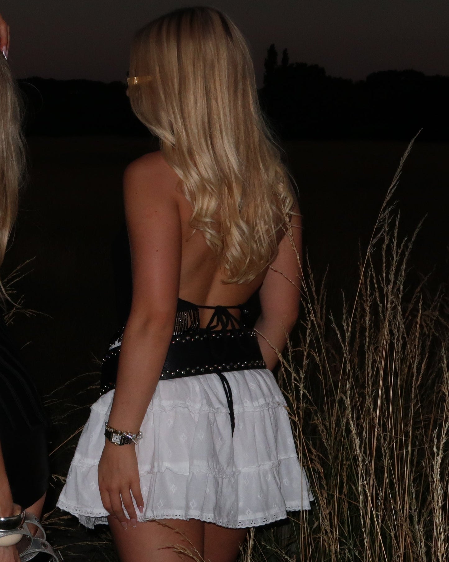 'Paint It Black' Up-cycled Halter Top