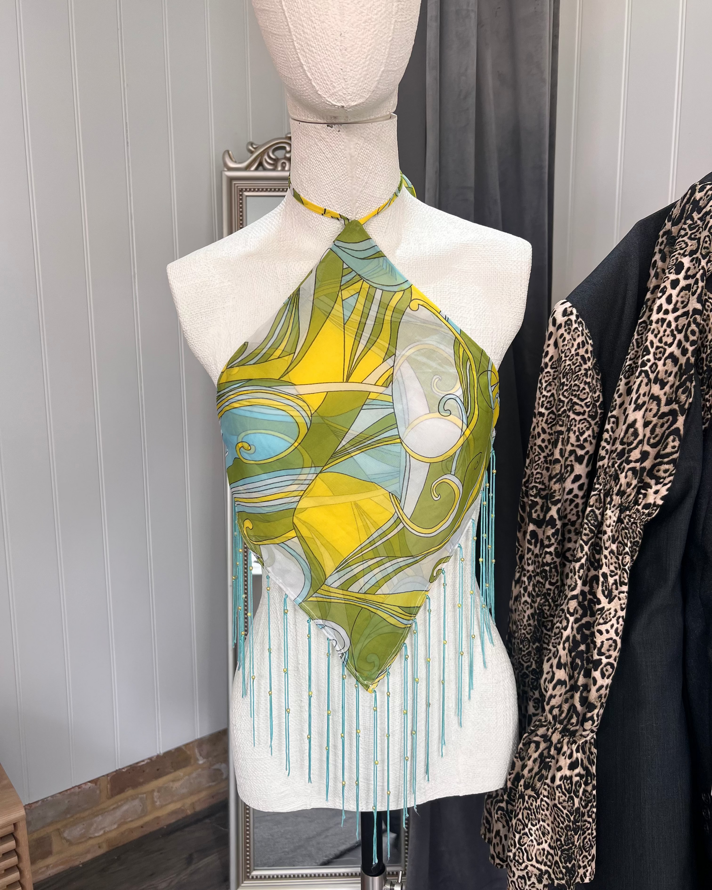 'Good Vibrations' Up-cycled Halter Top