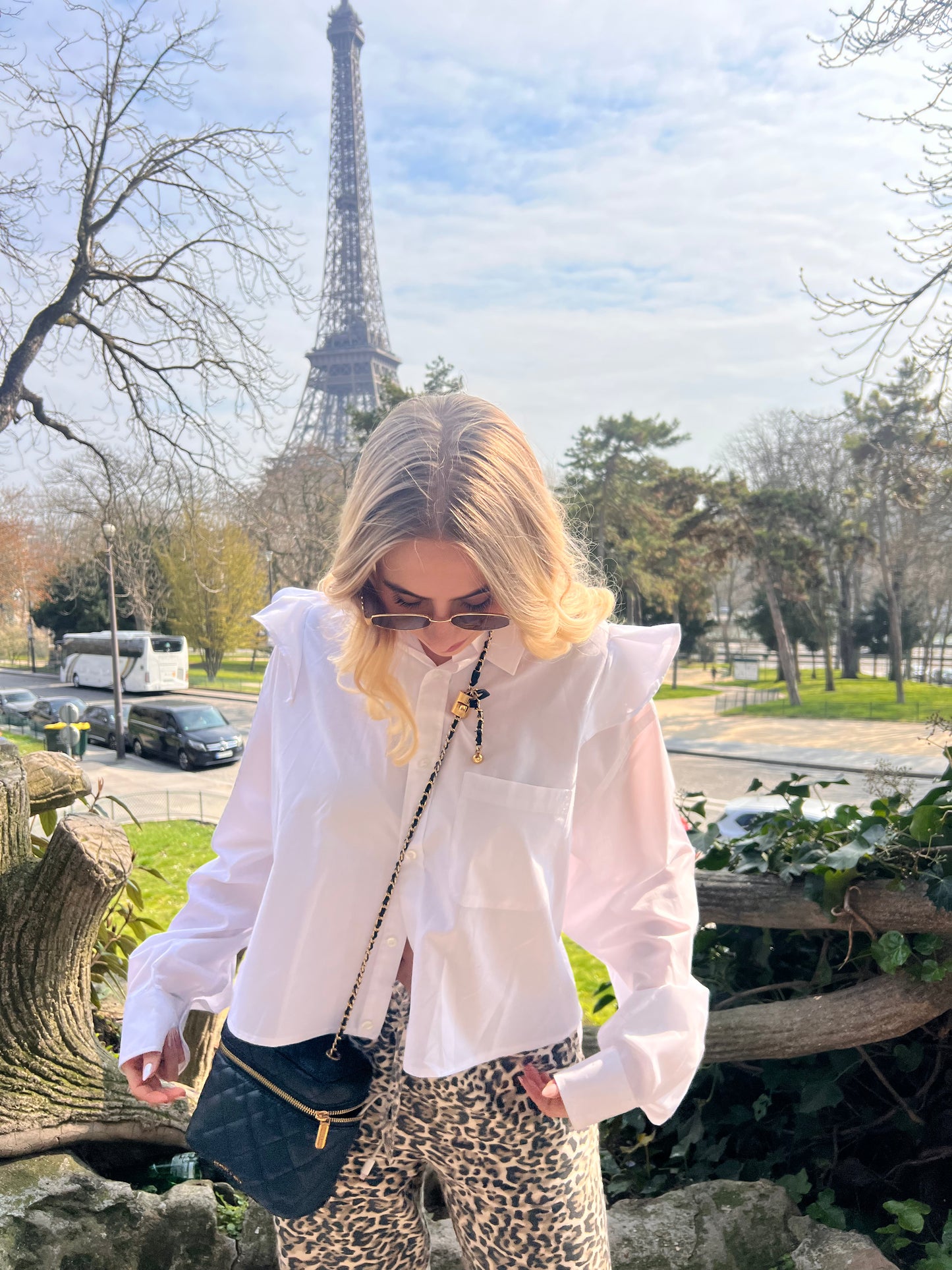 Up-cycled 'Frill Seeker' Shirt White