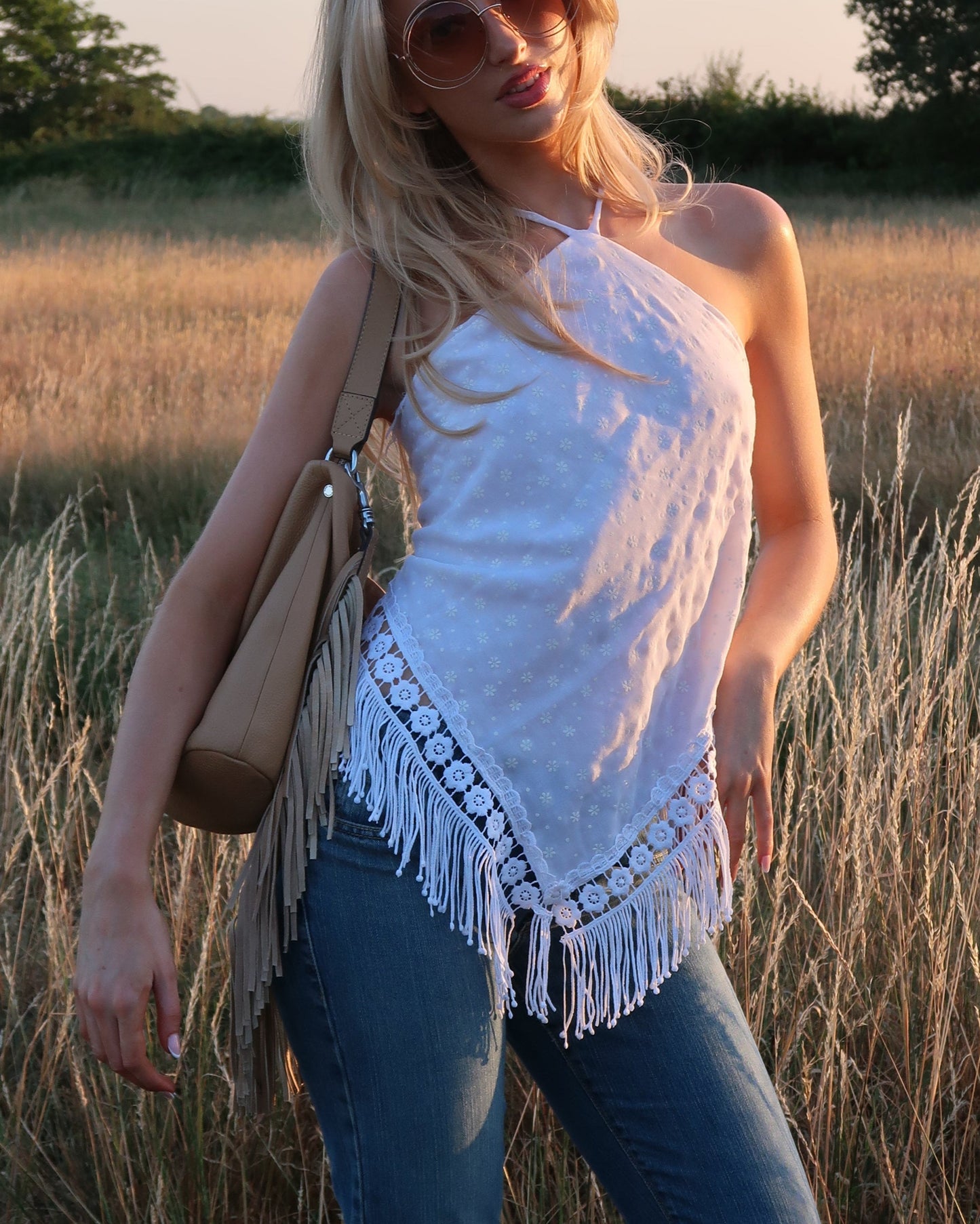 'California Dreaming' Up-cycled Halter Top