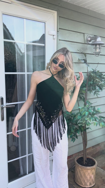 'Bad Reputation' Up-cycled Halter Top